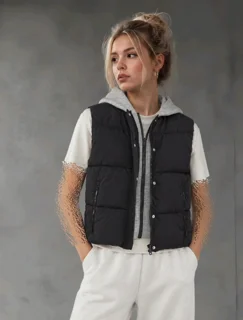 نمای روبروی پافر دو تکه زنانه ZARA کد 0161